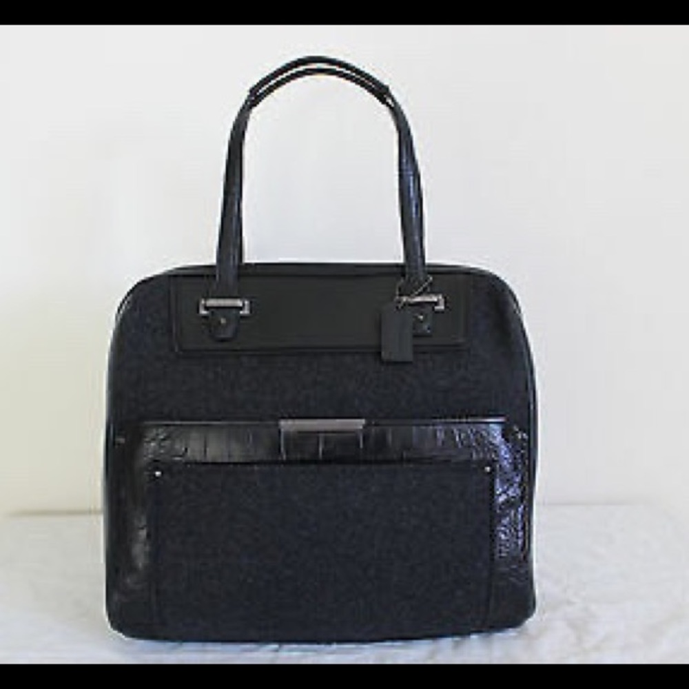 Coach Taylor wool croc bowler satchel